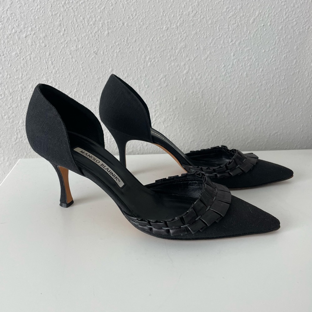 Manolo Blahnik D’Orsay Kitten Heels